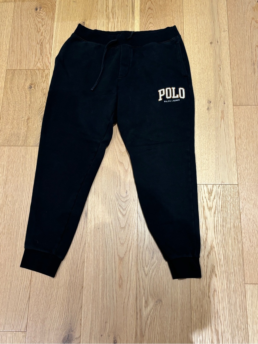 Ralph Lauren Black Polo Sweatpants with White Logo